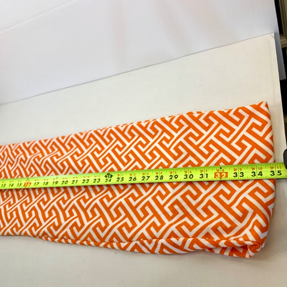 Women’s WB, Orange/White geometric Greek key boho super soft Infinity scarf - Picture 7 of 7